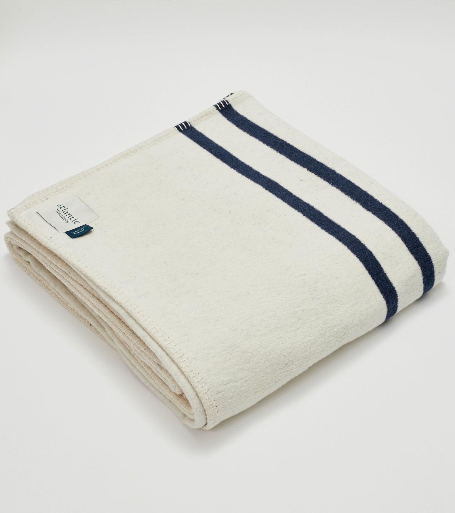 Navy Stripe Cotton Throw Blanket