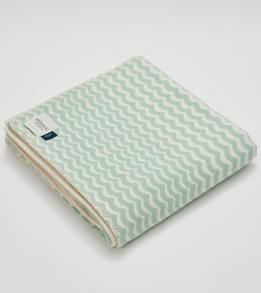 Seafoam Swell Recycled Cotton Blanket