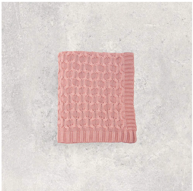 Washed Curvy Pink Throw Blanket