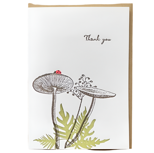 Forest Ladybug Thank You Letterpress Card