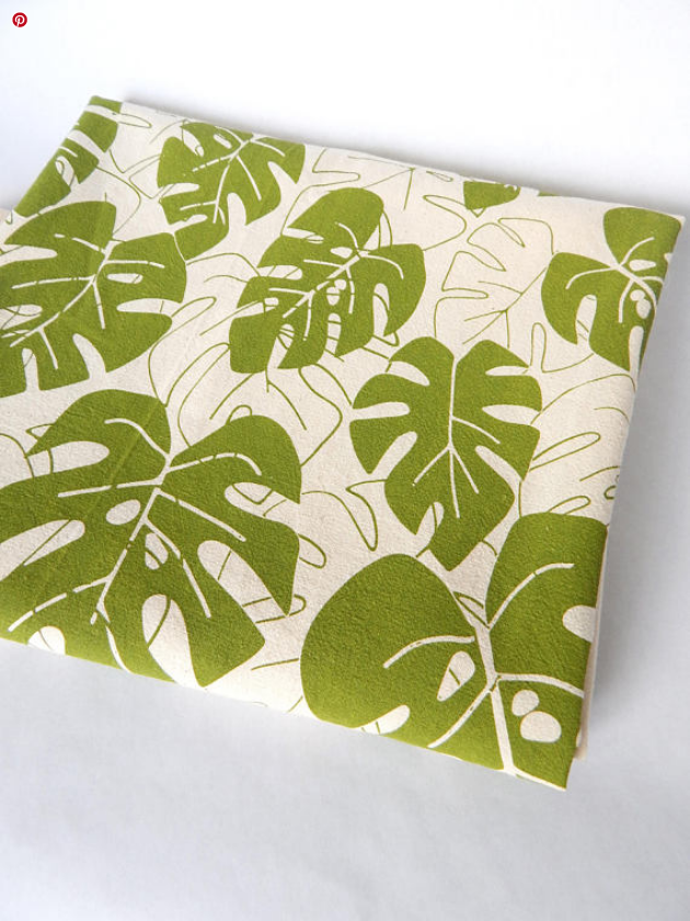 Green Monstera Hand Towel