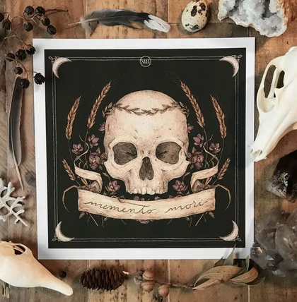 Skull art print Illustrated by Jessica Roux