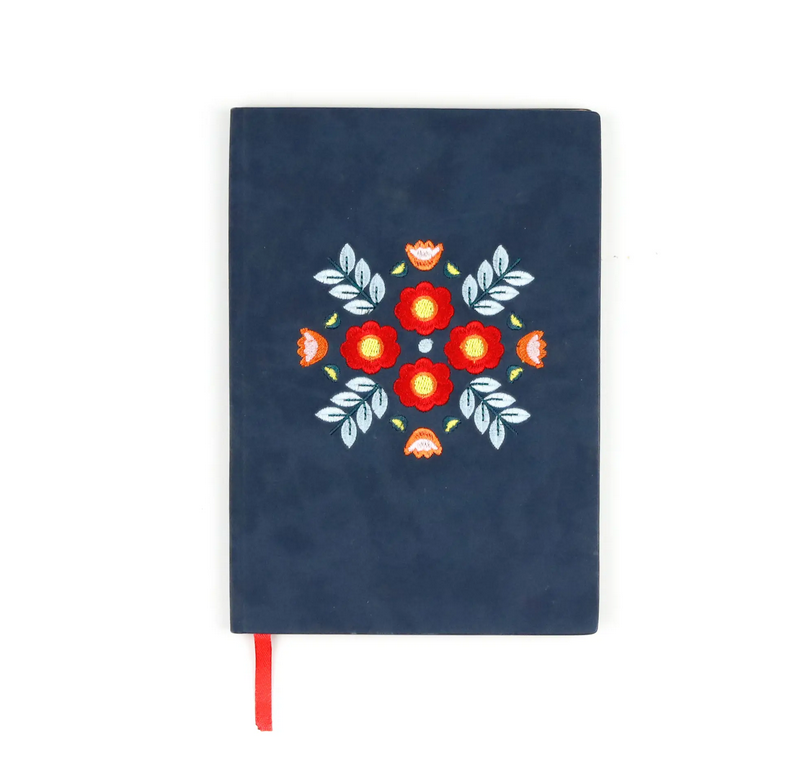 floral embroidered notebook